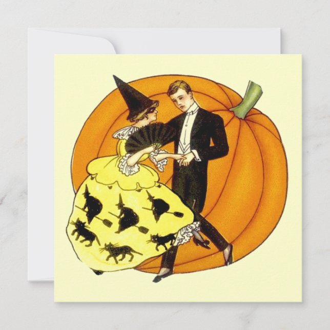 Invitación Pareja bailarina de Halloween (Anverso)