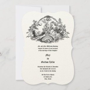 Invitación Pareja Barroca De Rococo En El Borde Del Marco De