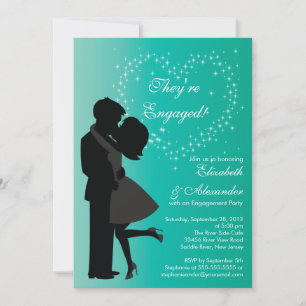 Invitación Pareja besada en la fiesta de compromiso de amor