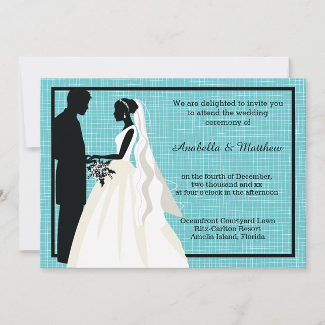 Invitación Pareja Boda de Silhouette (Anverso)