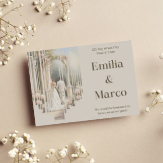 Invitación Pareja boda En El Jardín