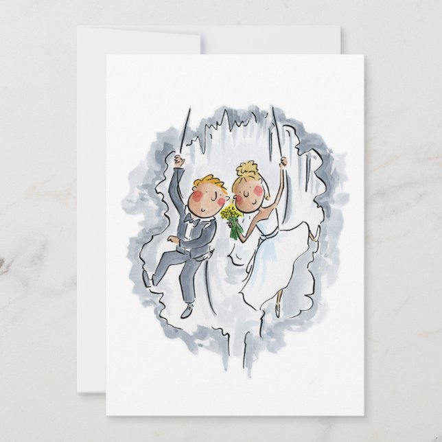 Invitación Pareja boda en una cueva (Anverso)