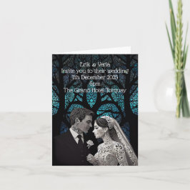 Invitación Pareja boda hecha de papel sobre un árbol de la vi