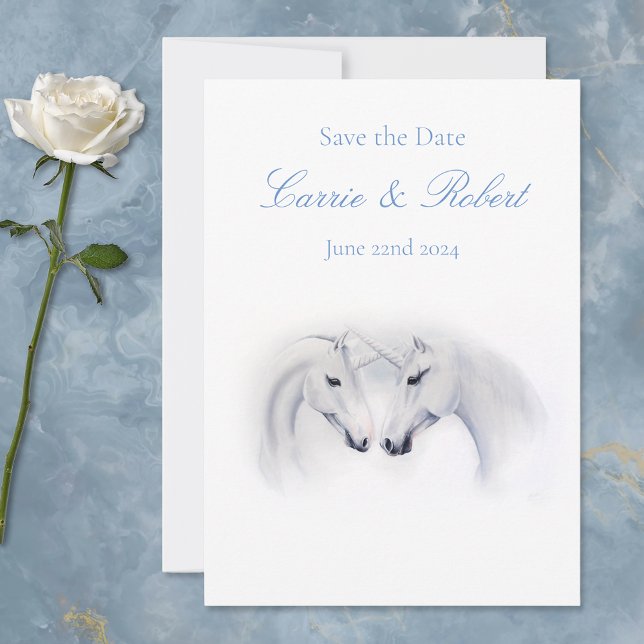 Invitación Pareja de amor de Unicornios blancos (Subido por el creador)