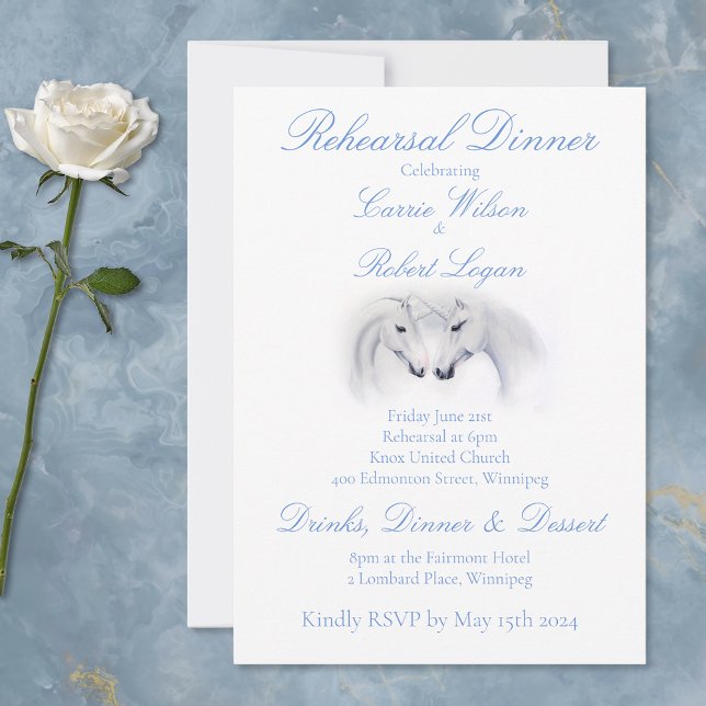Invitación Pareja de amor de Unicornios blancos (Subido por el creador)