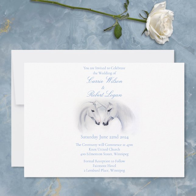 Invitación Pareja de amor de Unicornios blancos (Subido por el creador)