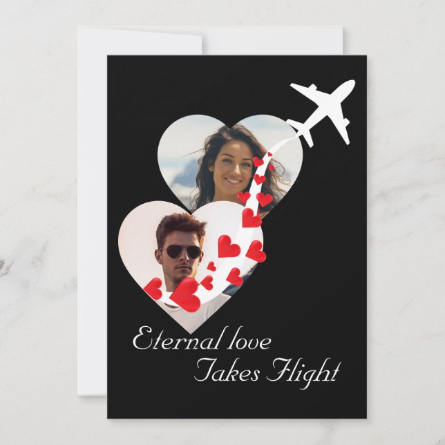 Invitación Pareja de amor eterna, foto, romántica, Boda (Anverso)