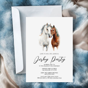 Invitación Pareja de caballos de acuarela romántica Derby de