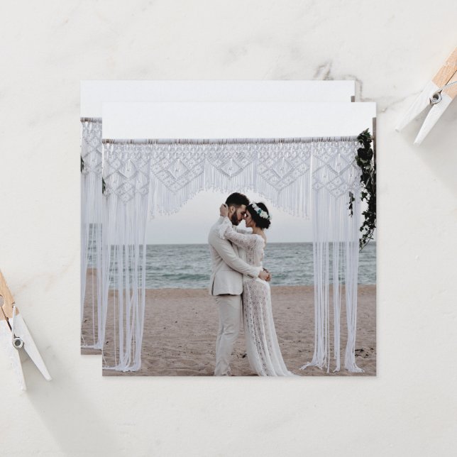 Invitación Pareja de casados Boda Amor Familia Romántico (Anverso/Reverso In Situ)