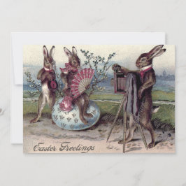 Invitación Pareja de conejos de Pascua Cámara Huevo