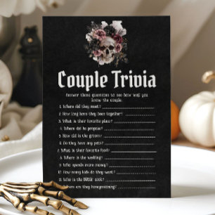 Invitación Pareja de cráneo de Halloween Trivia Bridal Shower