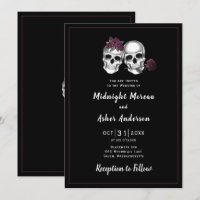 Pareja de cráneo Roses Boda gótica