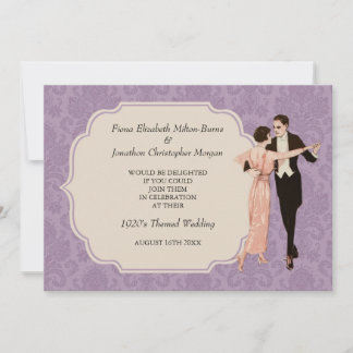 Invitación Pareja de danza vintage de bodas de los años 20