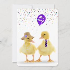 Invitación Pareja de duckers con globo Fiesta