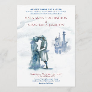 Invitación *~* Pareja de enamorados en un castillo medieval p