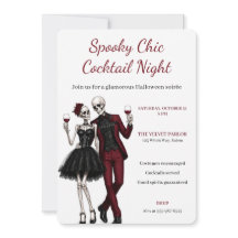 Pareja de esqueletos elegantes para fiesta de cóct