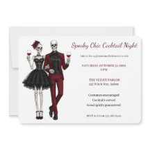 Pareja de esqueletos elegantes para fiesta de cóct