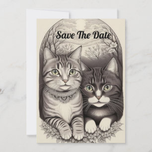 Invitación Pareja de gatos cúrcuta