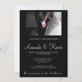 Invitación Pareja de matrimonio romántica y elegante sostenie