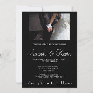Invitación Pareja de matrimonio romántica y elegante sostenie