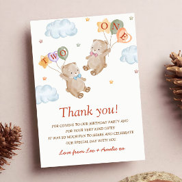 Invitación Pareja de Niño y Niña Osos de Peluche Cumpleaños F