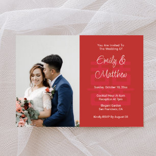 Invitación Pareja de novios chinos foto nudo de amor doble xi