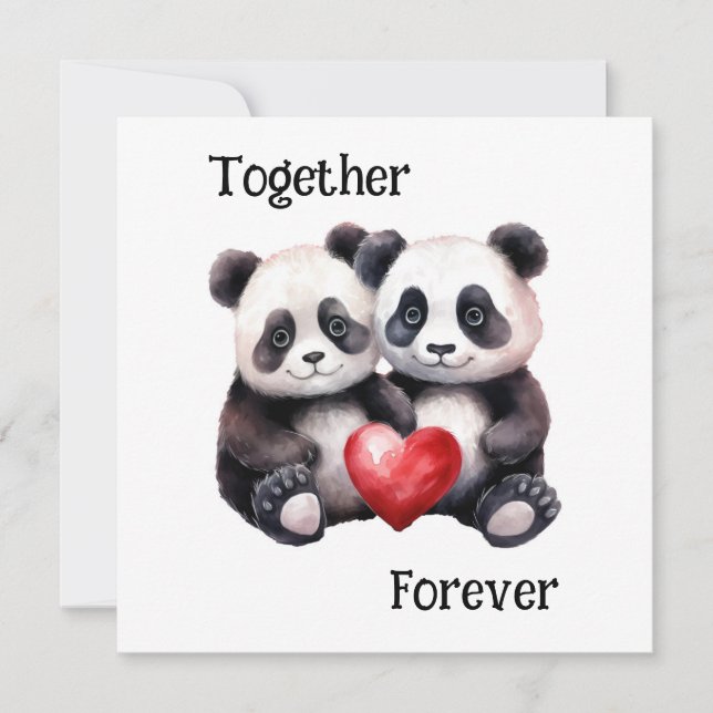 Invitación Pareja de Panda Froever juntos  (Anverso)