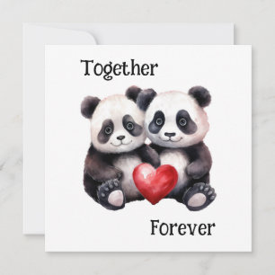 Invitación Pareja de Panda juntos Froever 