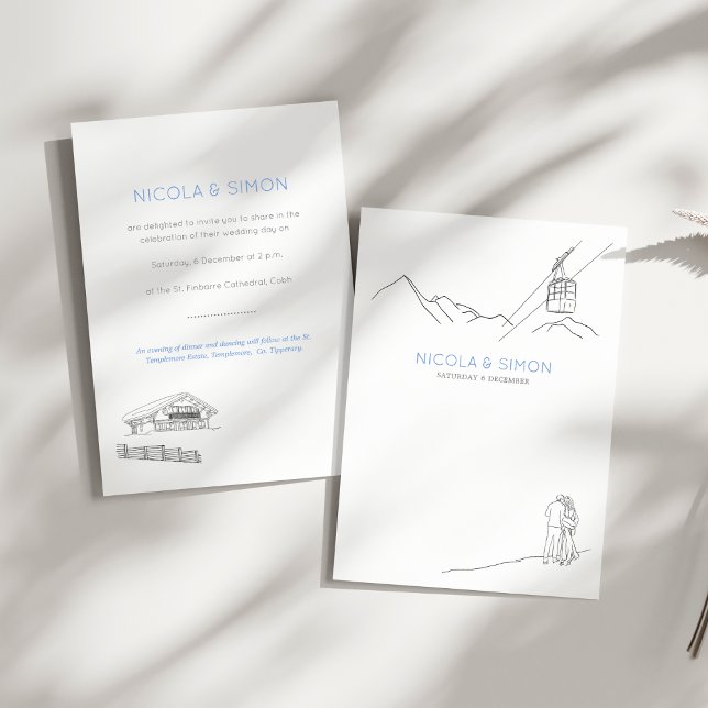 Invitación Pareja De Pistas De Esquí Enamorada Montaña De Inv (Subido por el creador)