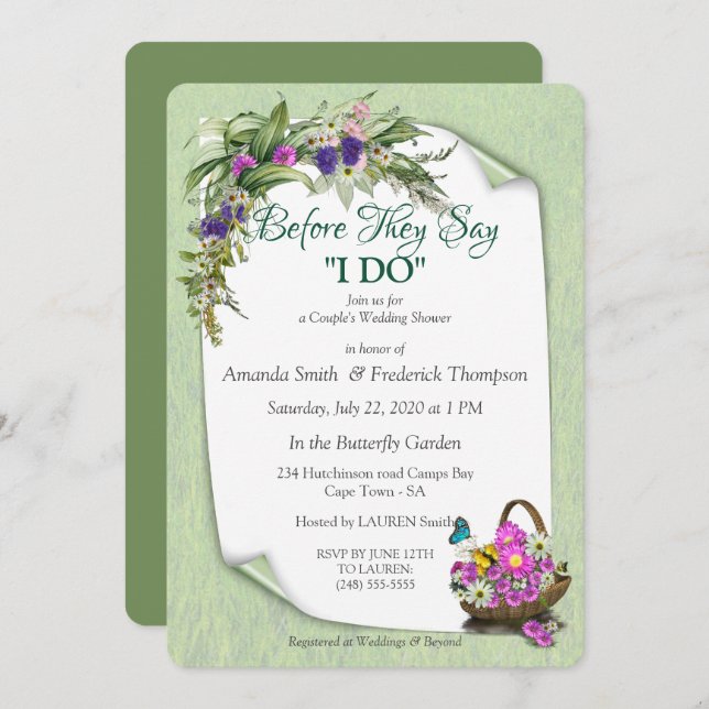 Invitación Pareja de primavera de verano medio (Anverso / Reverso)