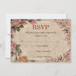 Invitación Pareja de Romance Antiguo Rosas Antiguas Boda