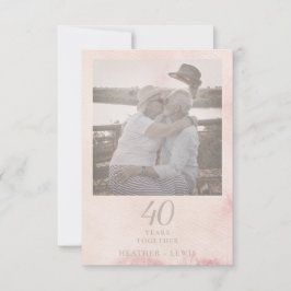 Invitación Pareja de tonos rosas foto de aniversario Boda