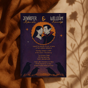 Invitación Pareja de vampiros de gótico - Boda oscuro de Hall
