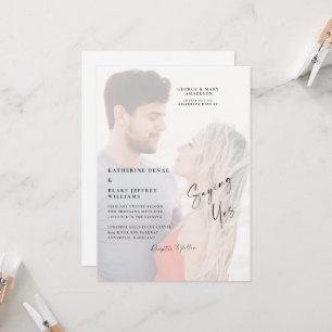 Invitación Pareja diciendo sí Foto Boda de Playa