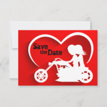 Pareja en Motocicleta Ahorra la Fecha de la Boda