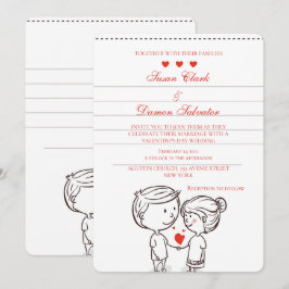 Invitación Pareja enamorada Día de bodas de San Valentín