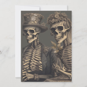 Invitación Pareja Feliz de Esqueletos