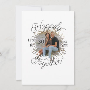 Invitación pareja FELIZMENTE JUNTOS 30 ANIVERSARIO FOTO AÑO 
