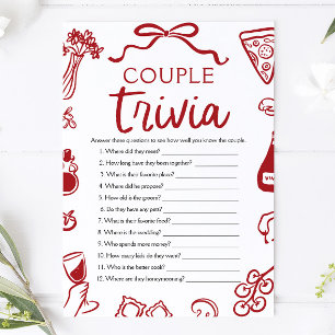 Invitación Pareja Italiana de Pizza Juego de Preguntas para F