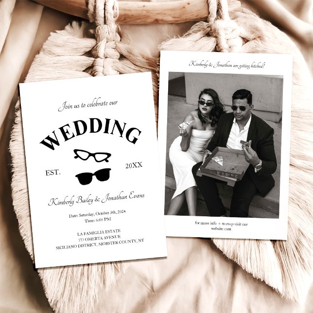 Invitación Pareja Mafia Elegante Boda de Moda moderna (Subido por el creador)