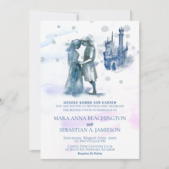 Invitación *~* Pareja Medieval en el Castillo de Bodas de Amo (Anverso)