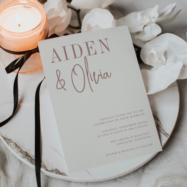 Invitación Pareja moderna | Terracotta Typography Boda (Subido por el creador)