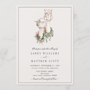 Invitación Pareja nupcial llama Boda único