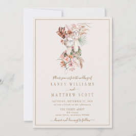 Invitación Pareja nupcial romántica llama Boda único