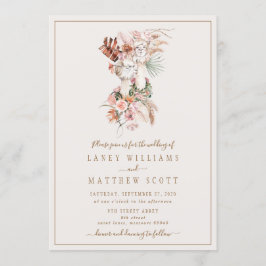 Invitación Pareja nupcial romántica llama Boda único