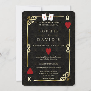 Invitación Pareja Perfecta As Casino Las Vegas Boda de Poker