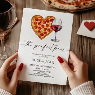 Invitación Pareja perfecta Pizza Boda de Vino