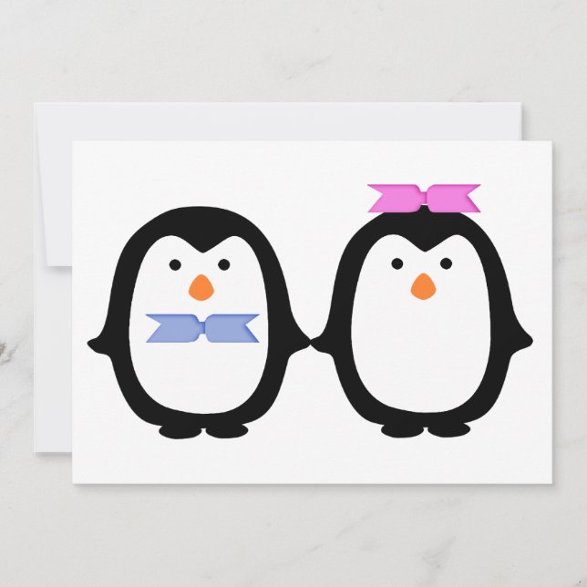 Invitación Pareja pingüino (Anverso)