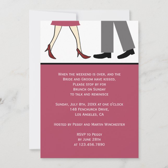 Invitación Pareja post Boda Brunch (Anverso)