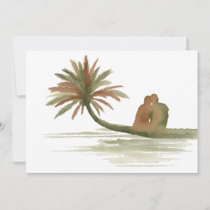 Invitación Pareja Sentada en una Palma
